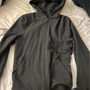 Lululemon Cross Cut Zip Hoodie Heathered Black